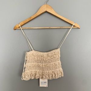 Nude crochet top
